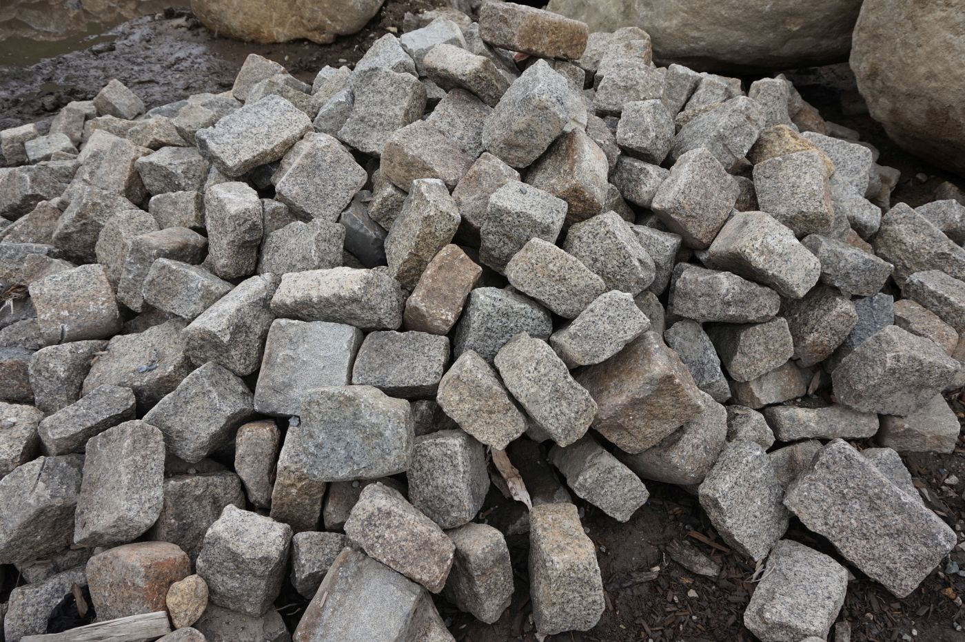 Used Jumbo Cobble by South Shore Landscape Supply
